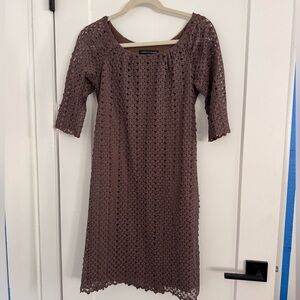 Chris McLaughlin Brown Lace Dress